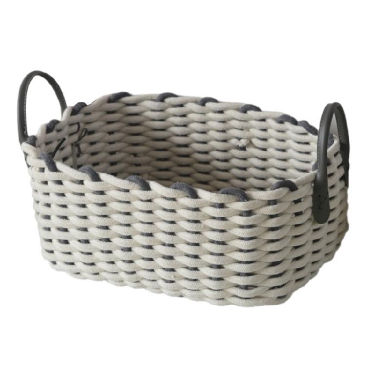 Convenient Cotton Rope Storage Basket Handwoven Cotton Rope Woven Organization Baskets Portable Storage Container