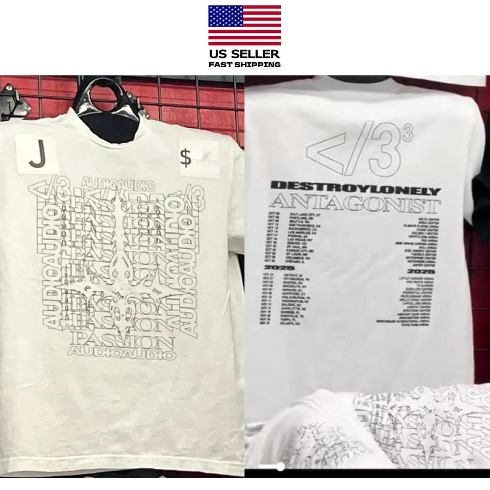 New Apparel Destroy Lonely Antagonist 2.0 Tour Merch T-shirt Play Carti, Reprint Unisex T-Shirt XL