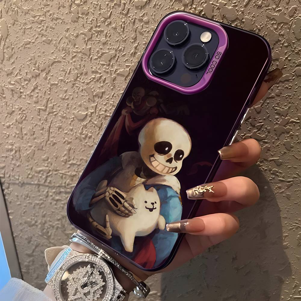 U-Undertale Sans doggo Purple Matte Shockproof CoverPhone Case For iPhone 17,16,15,14,13,12,11,Pro,XS,Max,Plus,Mini,SE4,E