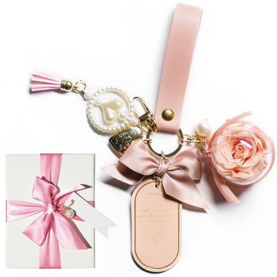 Orangesce Konservierte Blume Schlüsselanhänger, Verwelkt Nie, Niedliches Geschenk für Frauen, Weibliche Freunde, Freundinnen und Mütter. Beliebtes Geschenk zum Valentinstag,