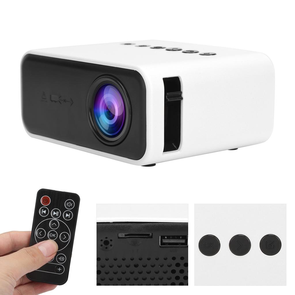 YT500 Mini Projector Portable Movie Projector with Audio and Video USB Memory Card Interfaces 100‑240V