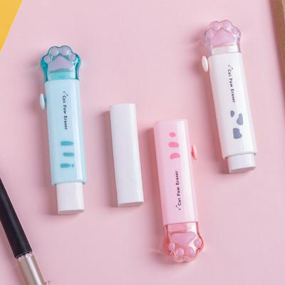 Творческий Симпатичный 1 шт Kawaii Кошка лапа Push-pull Ручка Форма Карандаш Ластик Резина Новинка Дети Студент Обучение Офис Канцелярские принадлежности