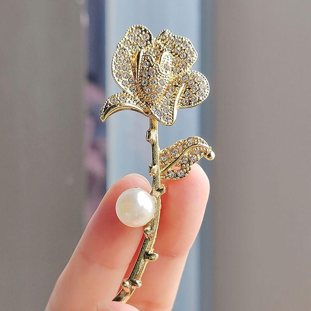 

3D Цветок Нагрудная Брошь Ювелирные Аксессуары Значки на Лацкан Элегантная Блузка Брошь Валентинка Подарок Golden rose