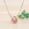 Cute Cat Clavicle Chain Simple Strawberry Crystal Necklace Female Fresh Accessories
