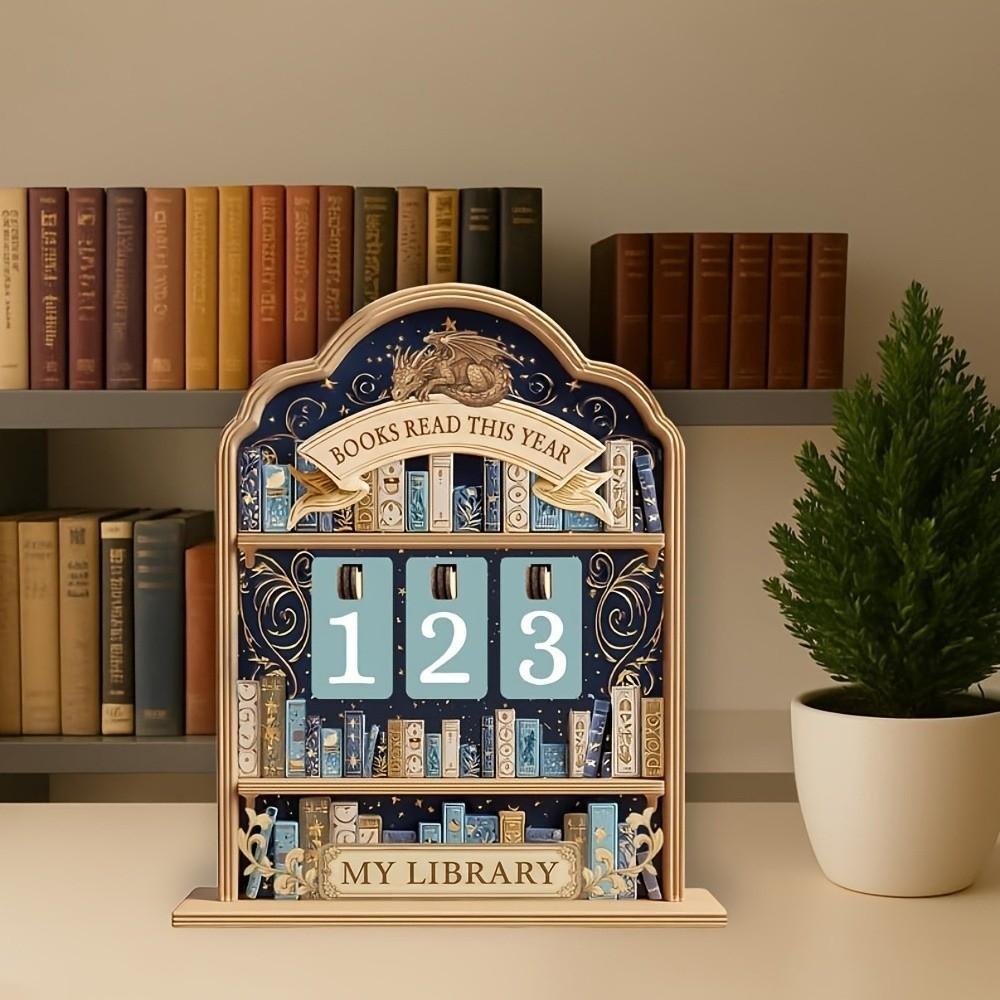 New 2D Books Read Tracker Books Read This Year Handmade Reading Counter Wooden Reading Tracker Signage Home Library Decor