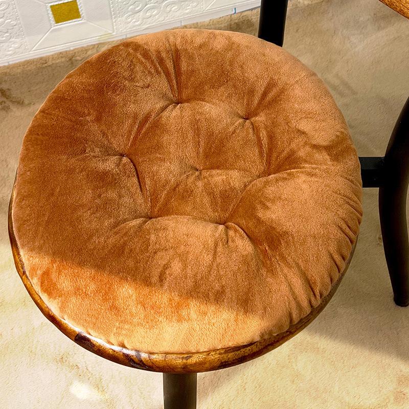 1pcs Solid Color Thickened Soft Plush Student Stool Cushion Circular Meditation Mats Square Living Room Floor Cushions Anti Slip Balcony Pads