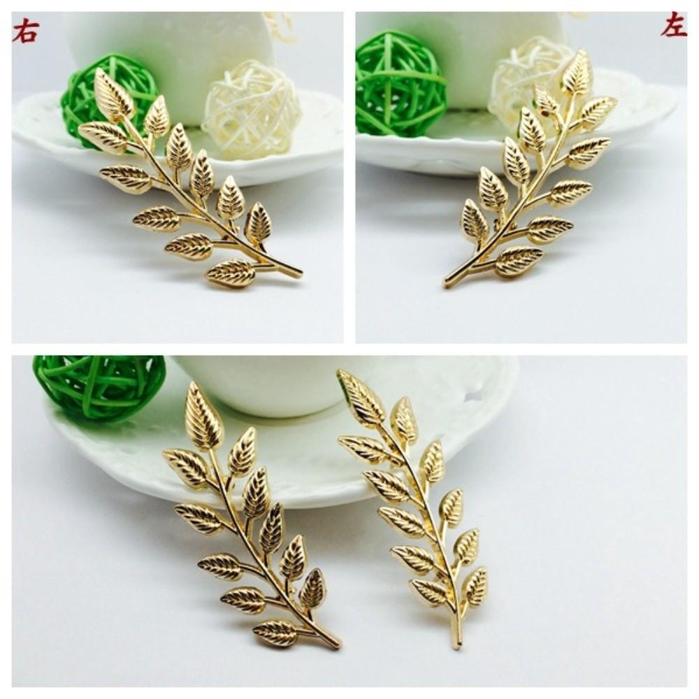 Rhinestone Brooch Leaf Jewelry Metal Brooch Collar Brooch Golden Leaves Collar Pin Unisex Wear