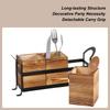 Wood Utensil Holder 3-Compartment Portable Handle Vintage Silverware Caddy Kitchen Cabinet Forks Spoons Holder For Cafe Hotel