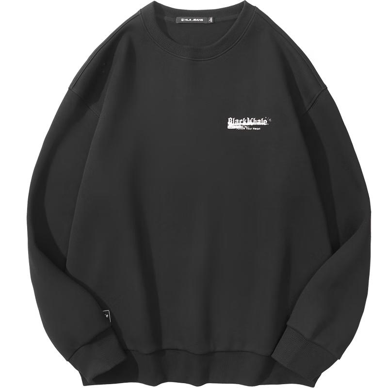 

HLA Black Whale Men s Round Neck Back Print Sweatshirt M (170/88A)