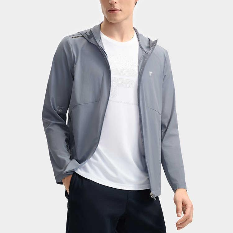 Fila Lifestyle White Series Casual Commuting Versatile Windbreaker Men Outerwear Dark-Stone-Blue F11M523703F-BU