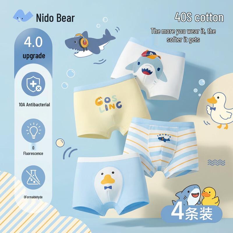 

Boys Cartoon Animal Cotton Boxer Briefs M