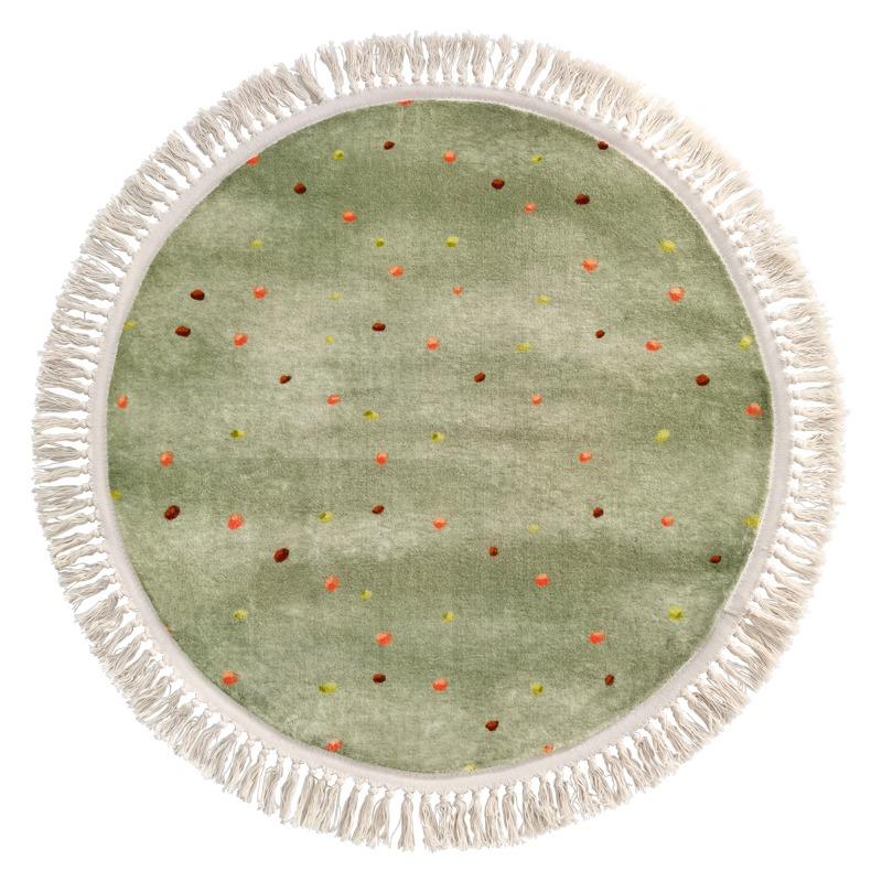 Children's Carpet Round Rainbow Pattern Tassel Bedroom Bedside Mat Home Decoration Rug Cute Girl Style Machine Washable Soft