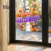 Waterproof PVC Party Decorations Halloween Window Clings, Cute Ghost Pumpkin Skull Happy Sticker, Reusable Decorative Holiday Film Double Sided Static