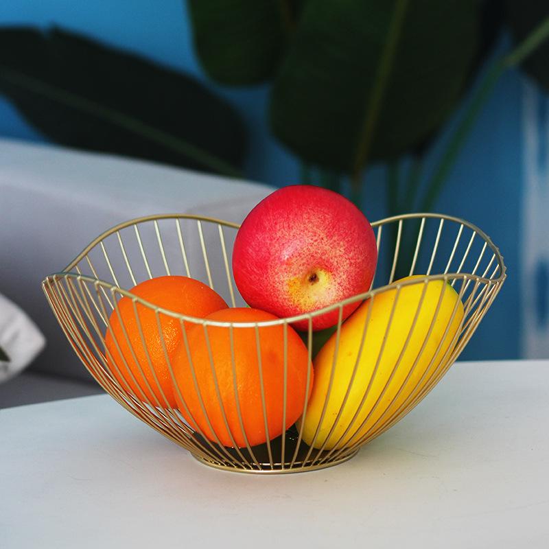 Nordic Creative Iron Art Fruit and Snack Basket for Living Room Storage