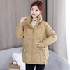 Short stand-up collar cotton jacket thickened winter 2025 new loose cotton jacket peach heart padded jacket women's jacket