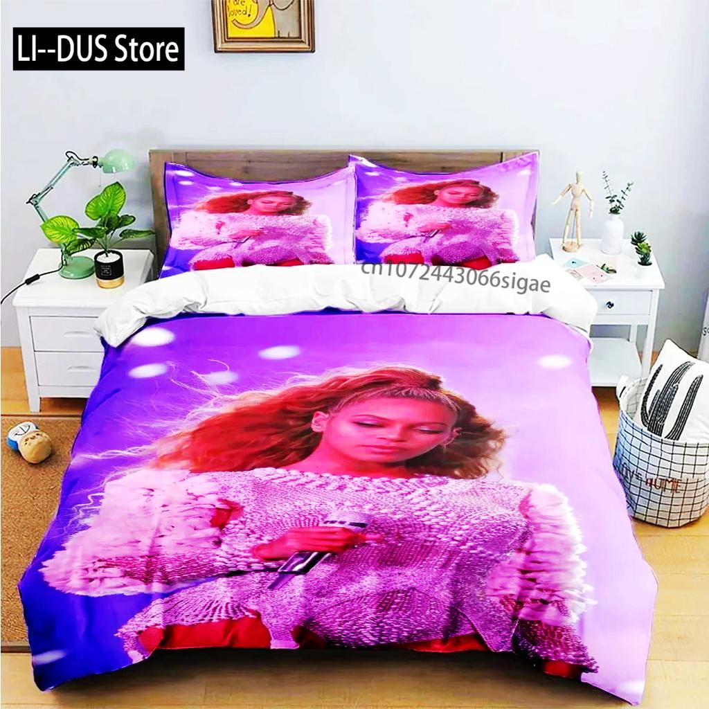 Pop Female Singer B-Beyonce Bedding Set Boys Girls Twin Queen King Size Duvet Cover Pillowcase Bed Boys Adult Home Textileextile