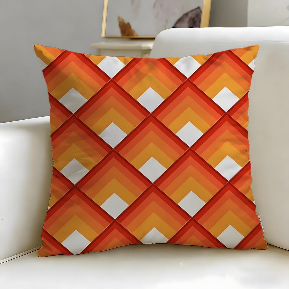 Log Cabin Pattern Cushion Cover Soft EasyWash Pillow Case Versatile for Couch Bed Travel and Office