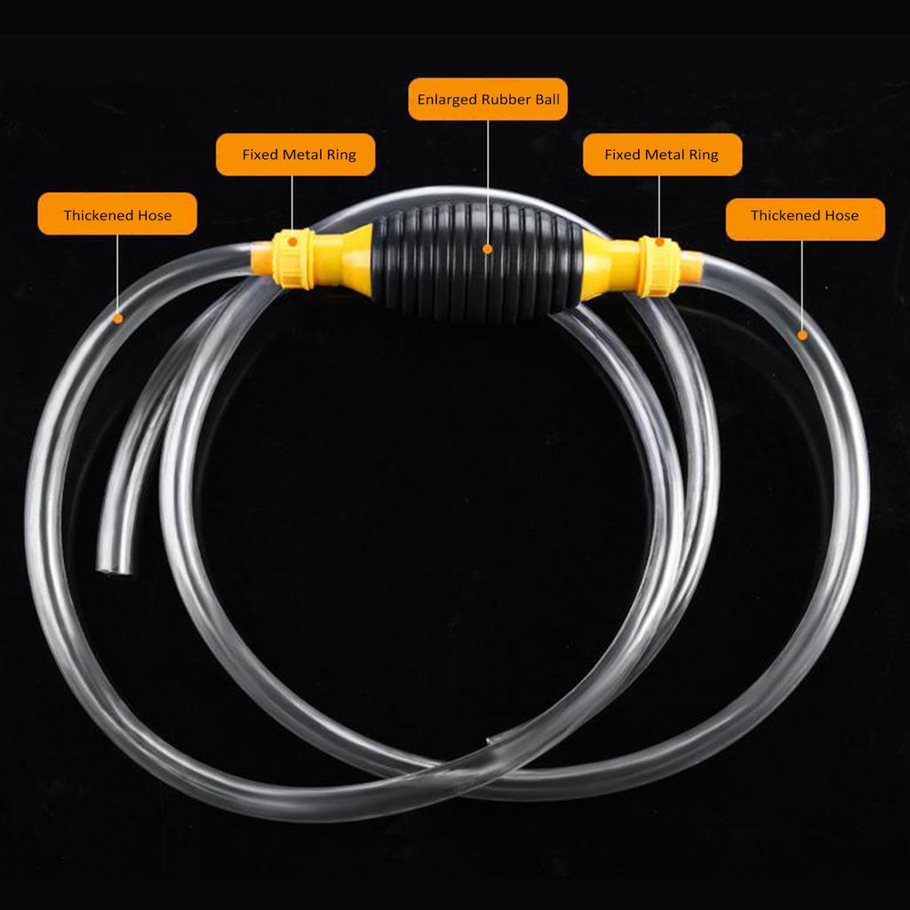 Siphon Hand Pump, Portable High Flow Manual Car Fuel Transfer Pump with 3.2 Ft Syphon Hose for