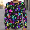 Spring and Autumn Round Neck 3D Halloween Printed Top Fashionable Casual Long Sleeved Children's Boy T-shirts