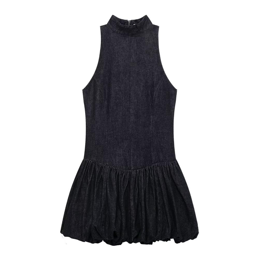 

Весеннее облегающее повседневное платье без рукавов для женщин 2025 года M чёрный