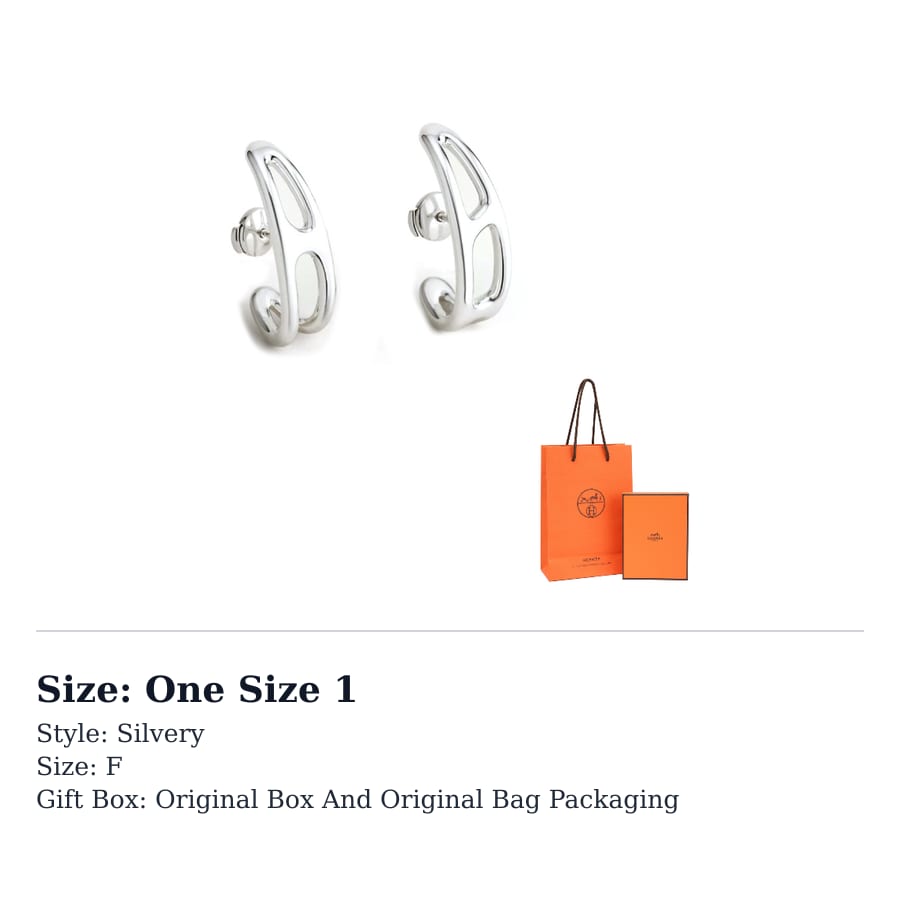 HERMES 925 Sterling Silver Earrings Women's Silver H124501B00