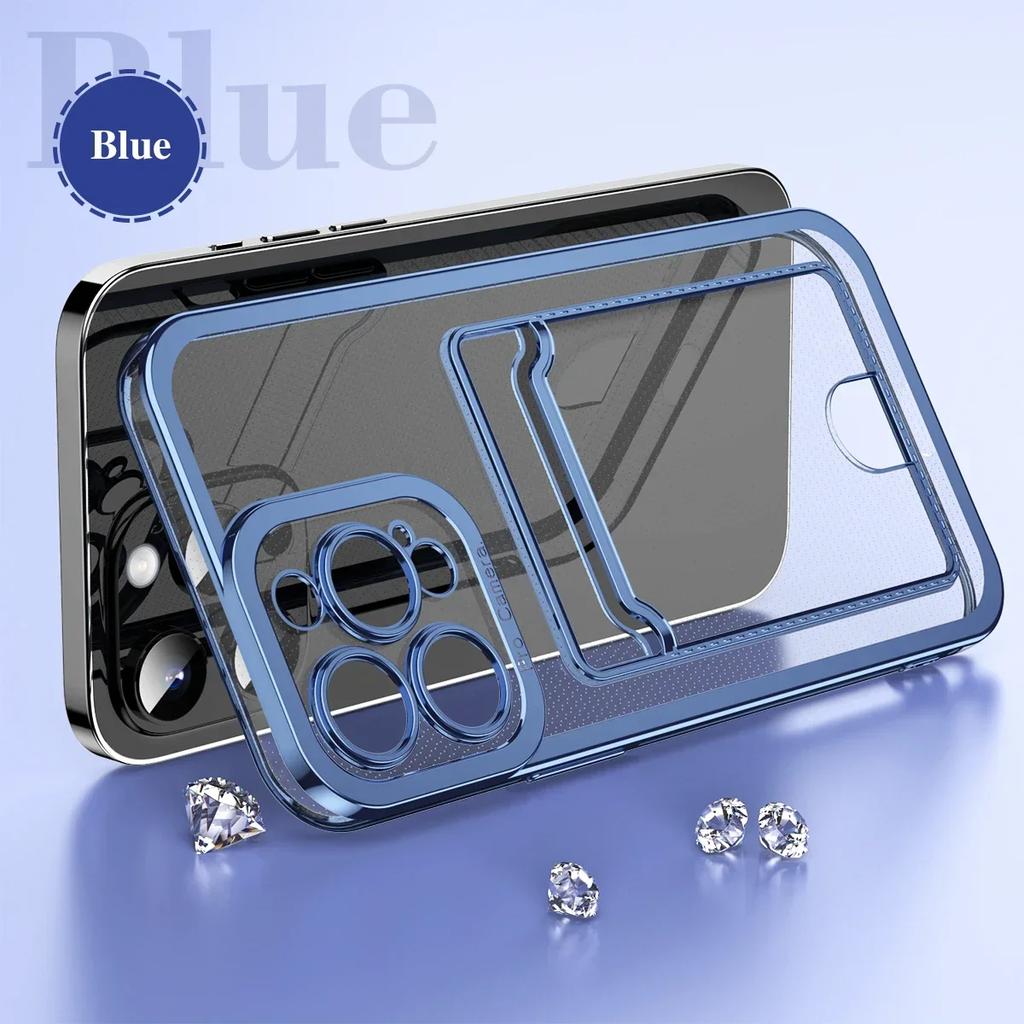 Modische weiche transparente plattierte Kartenhalter-Tasche Hülle für iPhone 16 15 14 Plus 13 12 11 Pro Max Stoßfeste Hülle für iPhone Hülle