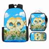 Anime Rucksack Set One Piece Naruto Schultasche für Jungen Schüler Laptop Rucksack Umhängetasche Federmäppchen 3-teilig Große Kapazität Wasserdicht