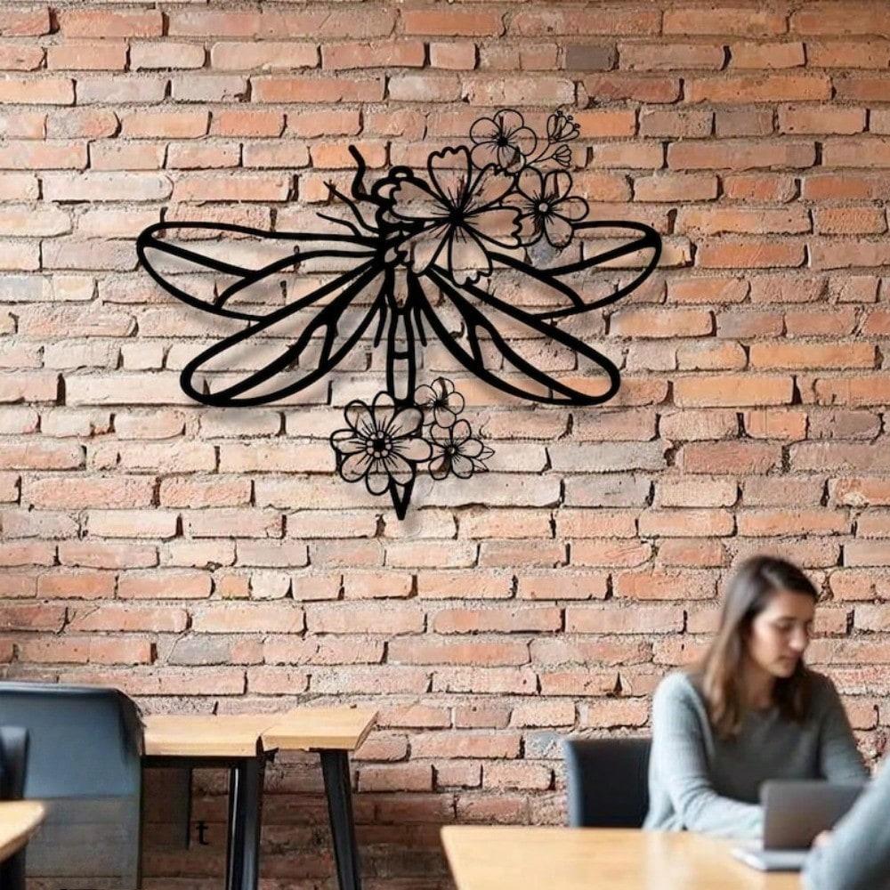 1pc Dragonfly Metal Wall Art, Iron Sculpture, Indoor Outdoor Decor, Holiday Gift
