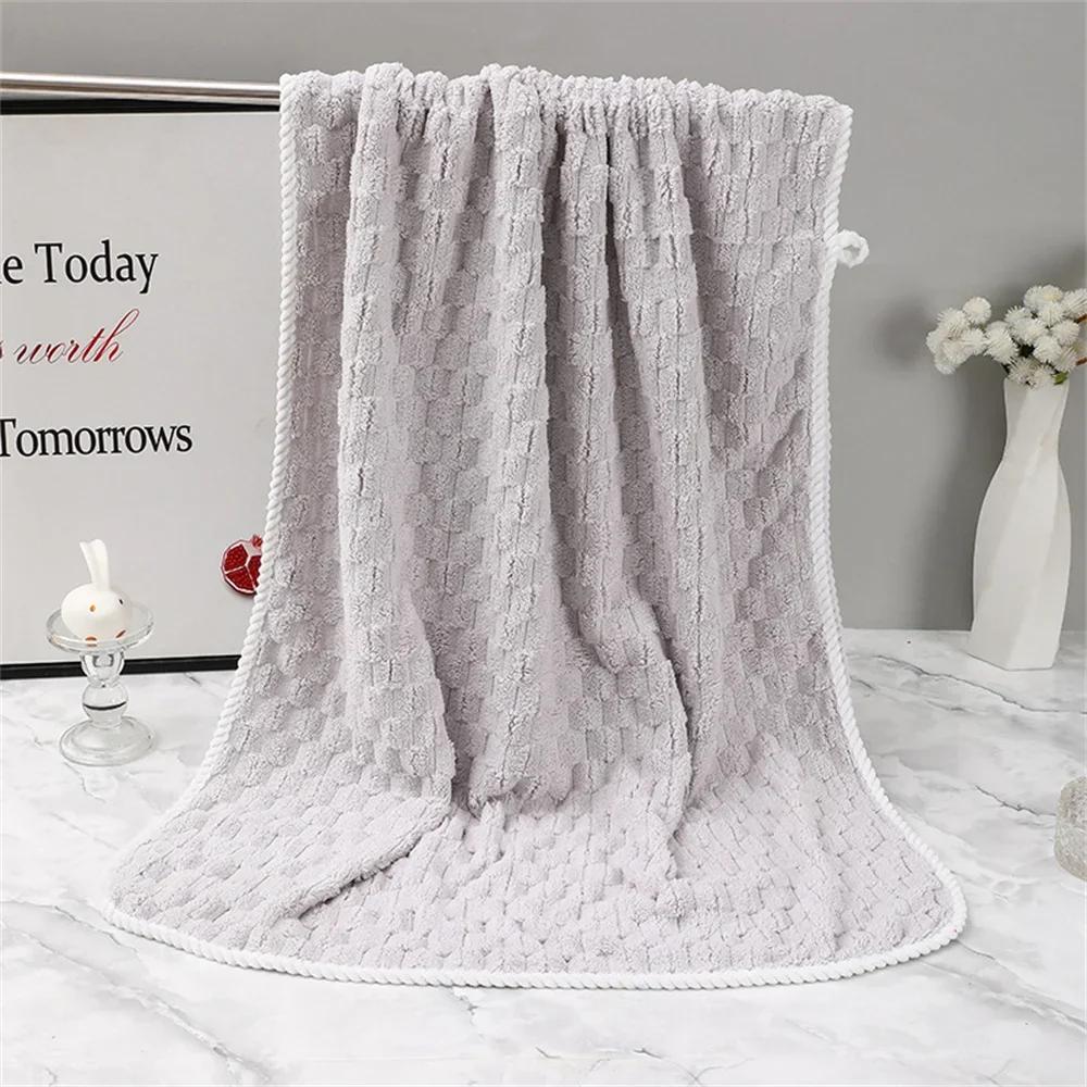 34X74Cm Soft Thickened Coral Microfiber Fleece Towel Quick Dry Water Absorbent Solid Color For Face And Hand Bath Room Towel