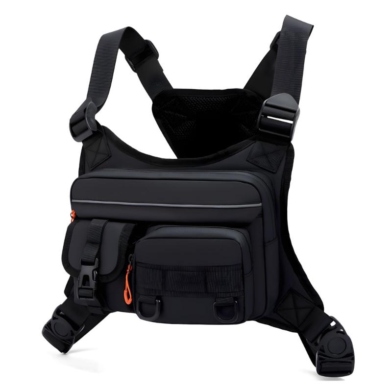 Mehrfaches Fach Kratzfeste Tasche Brusttasche Tragbare Angler-Brusttasche Spritzwassergeschützte Taschen mit Reflektoren