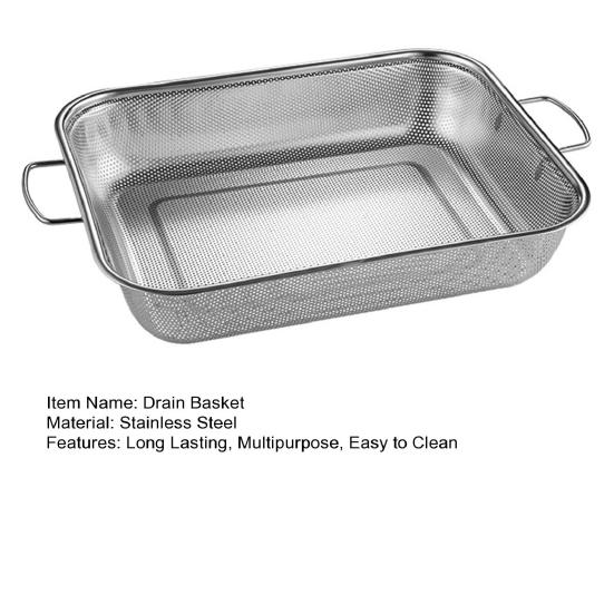 Drain Basket Pasta Strainer with Handle Large Capacity Rust-Resistant Dishwasher Safe Rice Noodle Filter Kitchen Colander