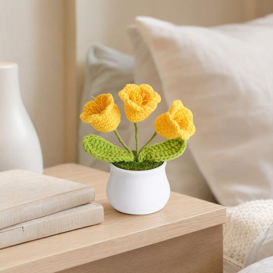 Crocheted Flower Lightweight Ring Yarn 1 Pc
