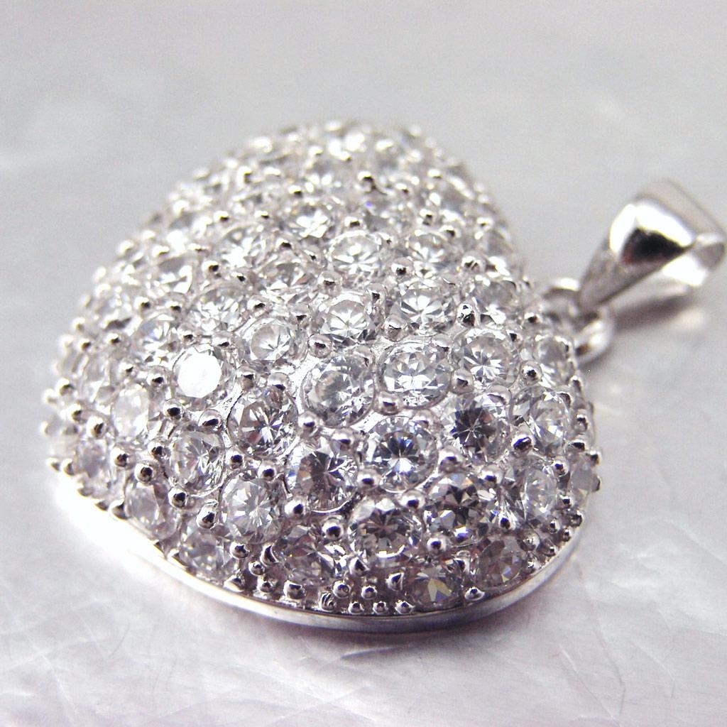 Les Trésors De Lily [F6334] - Silver Pendant 'Love Divine' White Rhodium-plated - 20x22 Mm