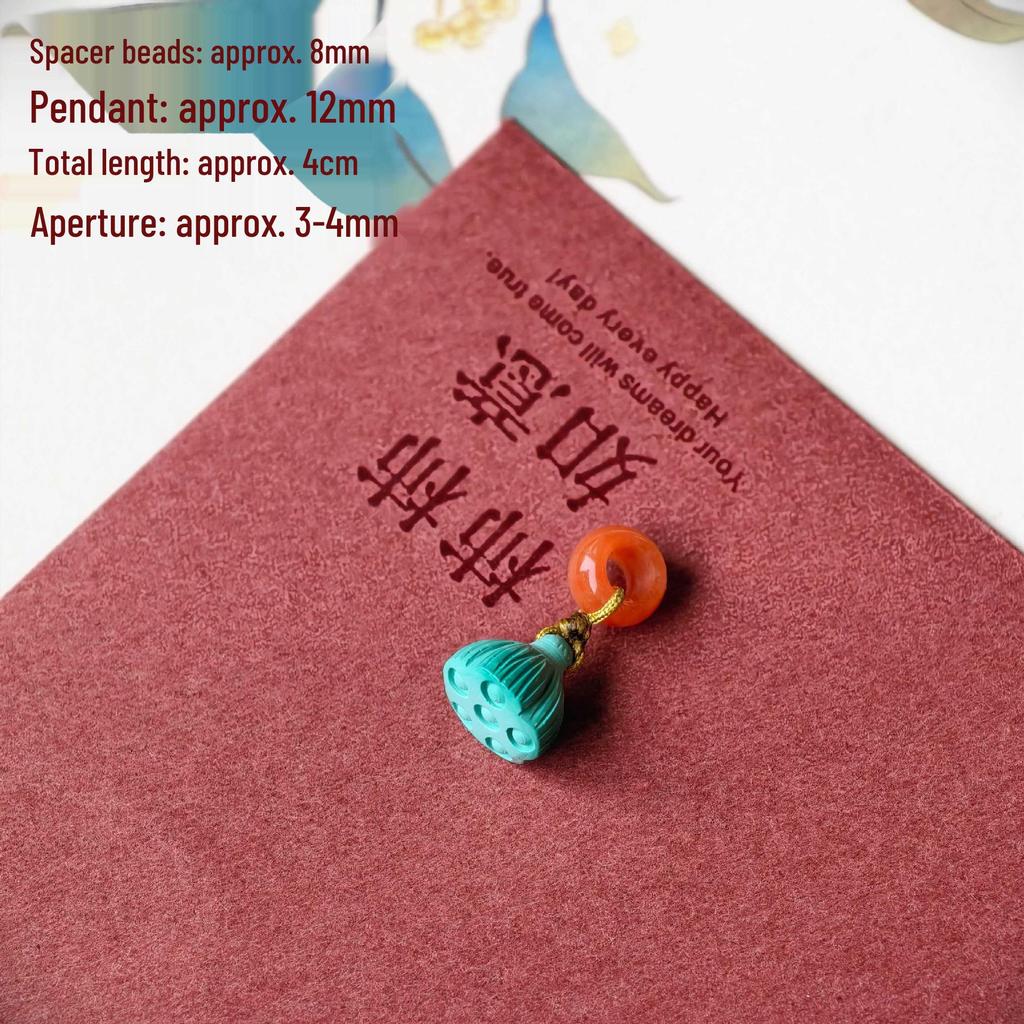 Southern Red Agate & Hetian Jade Beaded Bracelet with Pendant