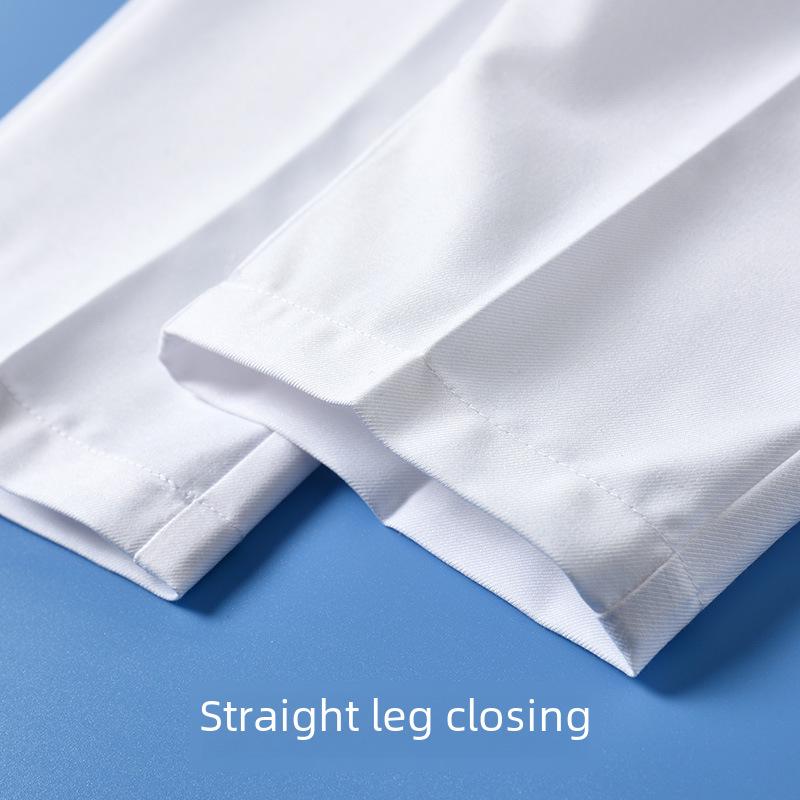 White Boys' Summer Dress Trousers for Elementary Students