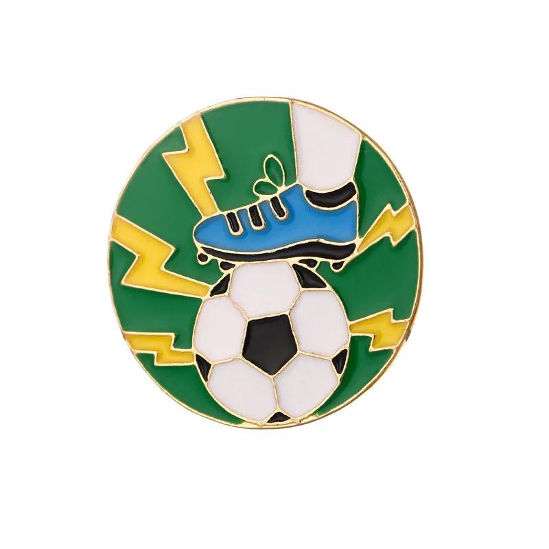 Football Competition Enamel Pin Custom Brooches for Bag Clothes Lapel Pin Badge Shoot and Goal Jewelry