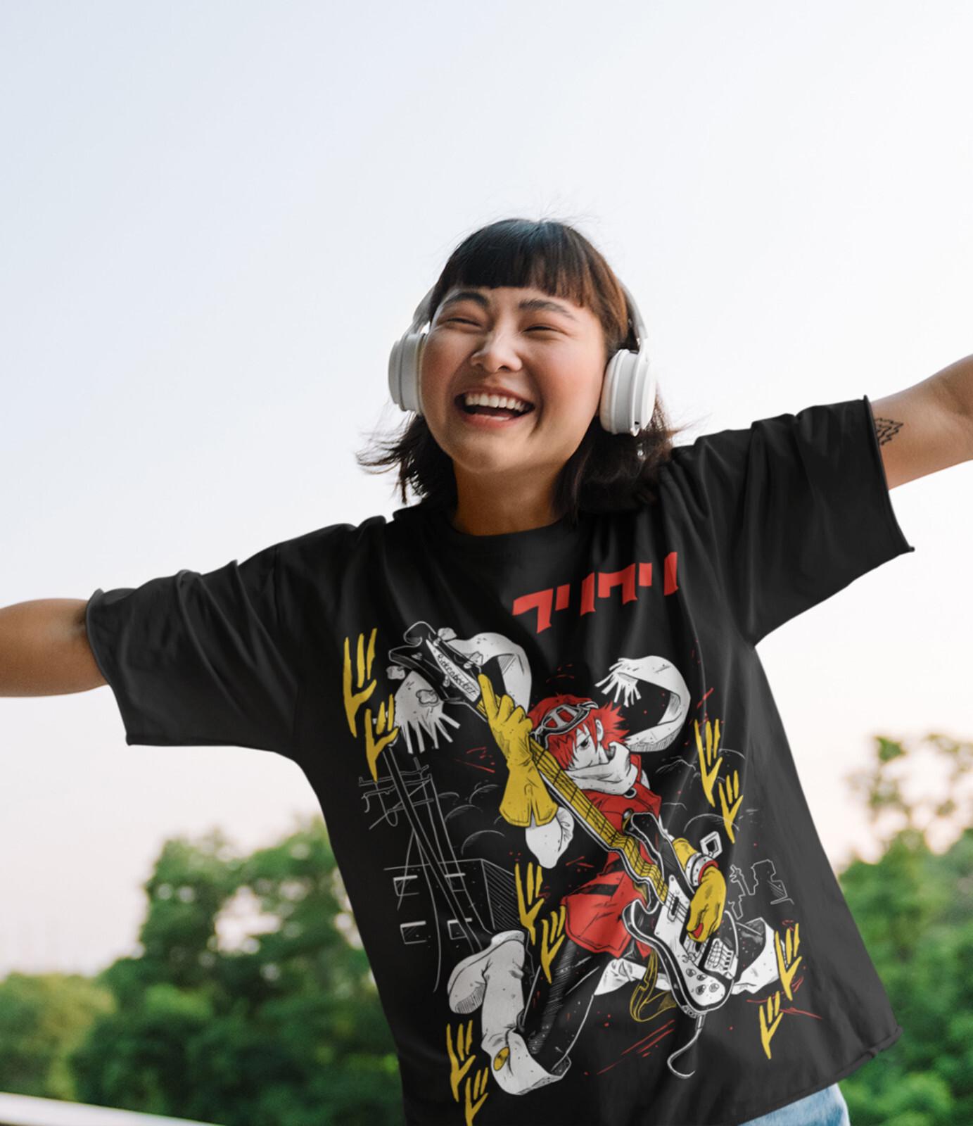 FLCL Haruko Fooly Cooly T-shirt Anime Haruko T-shirt Haruhara Gainax Graphic Tee XL