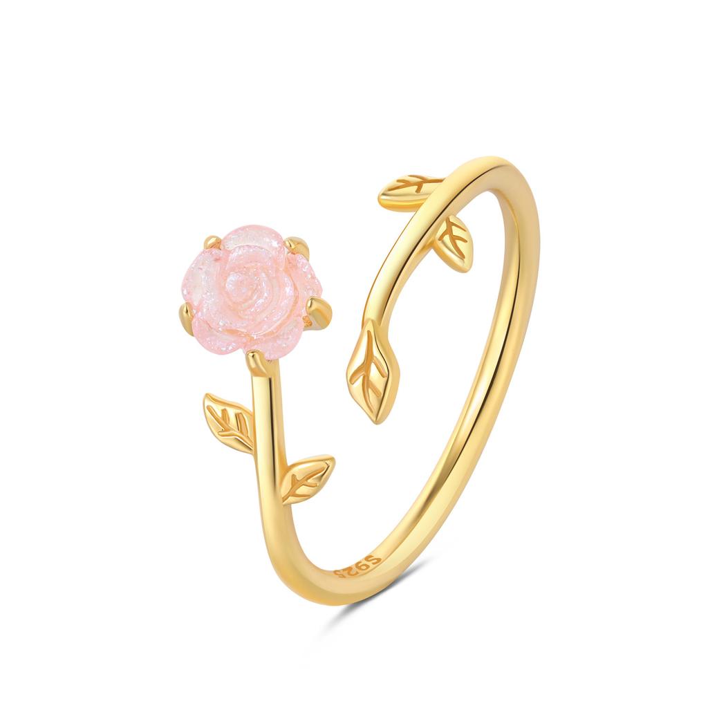 copper 30 Styles Beautiful Flowers Opening Rings Ideal For Women Adjustable Finger Ring Personality Jewellery Party Gifts