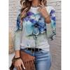 Womens Round Neck 3D Dinosaur Print Tee - Casual Fit 7/8 Sleeve 2025