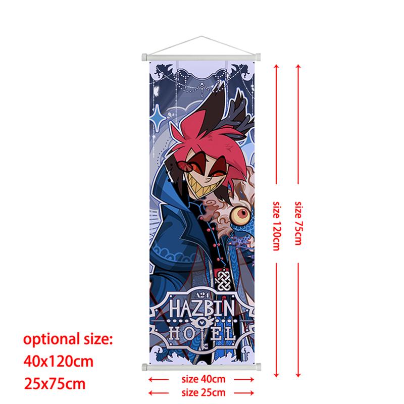 

Плакат-свиток Hazbin Hotel Вэгги Аластор Морнингстар Адский Босс Постер Подвесная картина Домашний декор Постер на стену 25*75cm слоновая кость