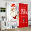 Christmas Curtains Santa Claus Printed Home Decoration Room Set Of 2 Made Polyester