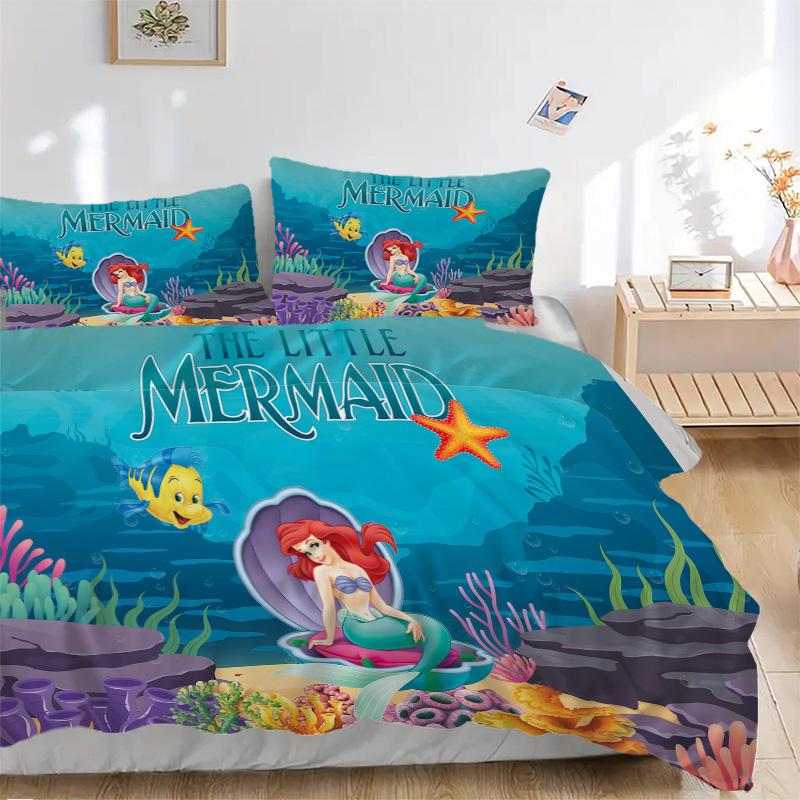 Underwater Mermaid Adventure Print 3Pcs Bedding Setduvet Cover With 2 Bedropillowcase Home Birthday Gift
