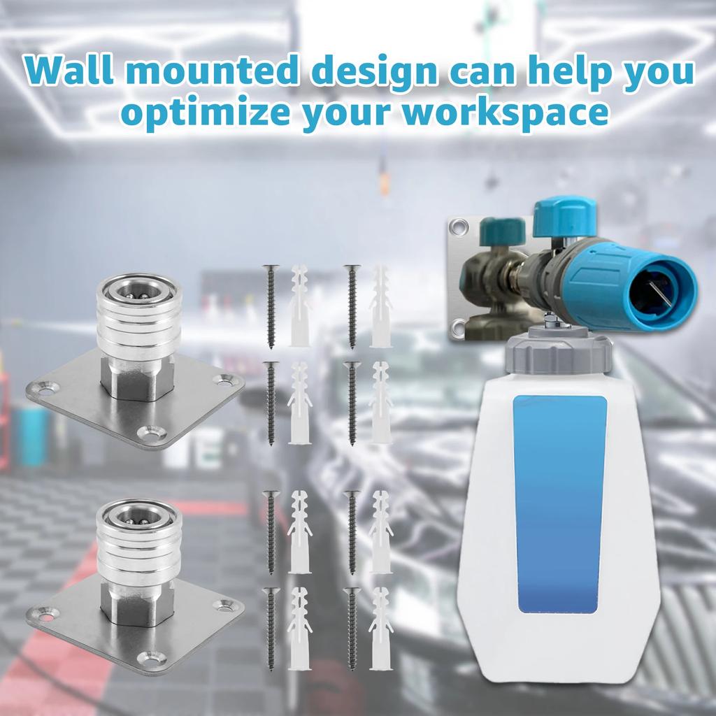2Pcs Wall Mounted Foam Cannon Holder 1/4inch Quick Connect Foam Cannon Bracket Pressure Washer Accessories Storage Rack for Home