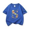 Kids Cotton T Shirt Floral Letter S Print Crew Neck Short Sleeve Tee Casual Boys Girls Summer Tops