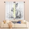 2 pcs   filtering curtains (excluding rods   non-movable   without batteries) Chic Line Art Rabbit for use in bedrooms and living