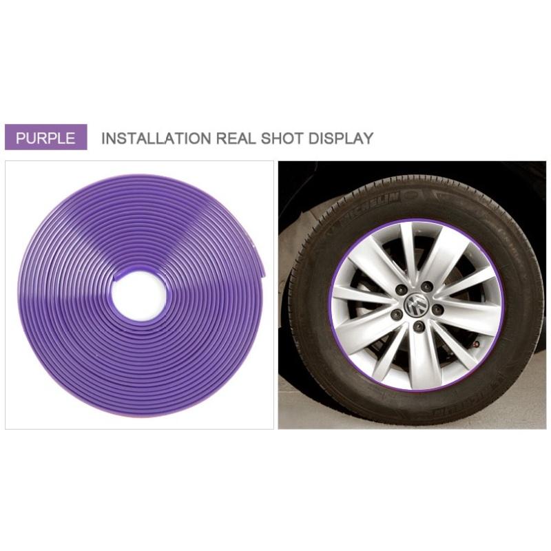 8M Car Wheel Rim Protector Decor Strip Rubber Tire Guard Line Rimblades Car Styling Moulding Trim