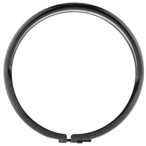 Kijima Motorcycle Headlight Bezel, Visor Style, 5-3/4 inch, Steel, Black Finish, for Harley, HD-01557