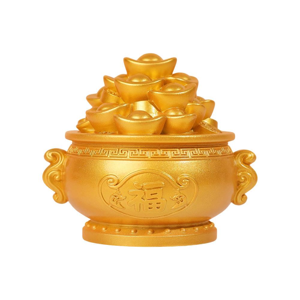 Style Resin Fortune Basin With Prosperity Coins For Office Or Home Decor Gift