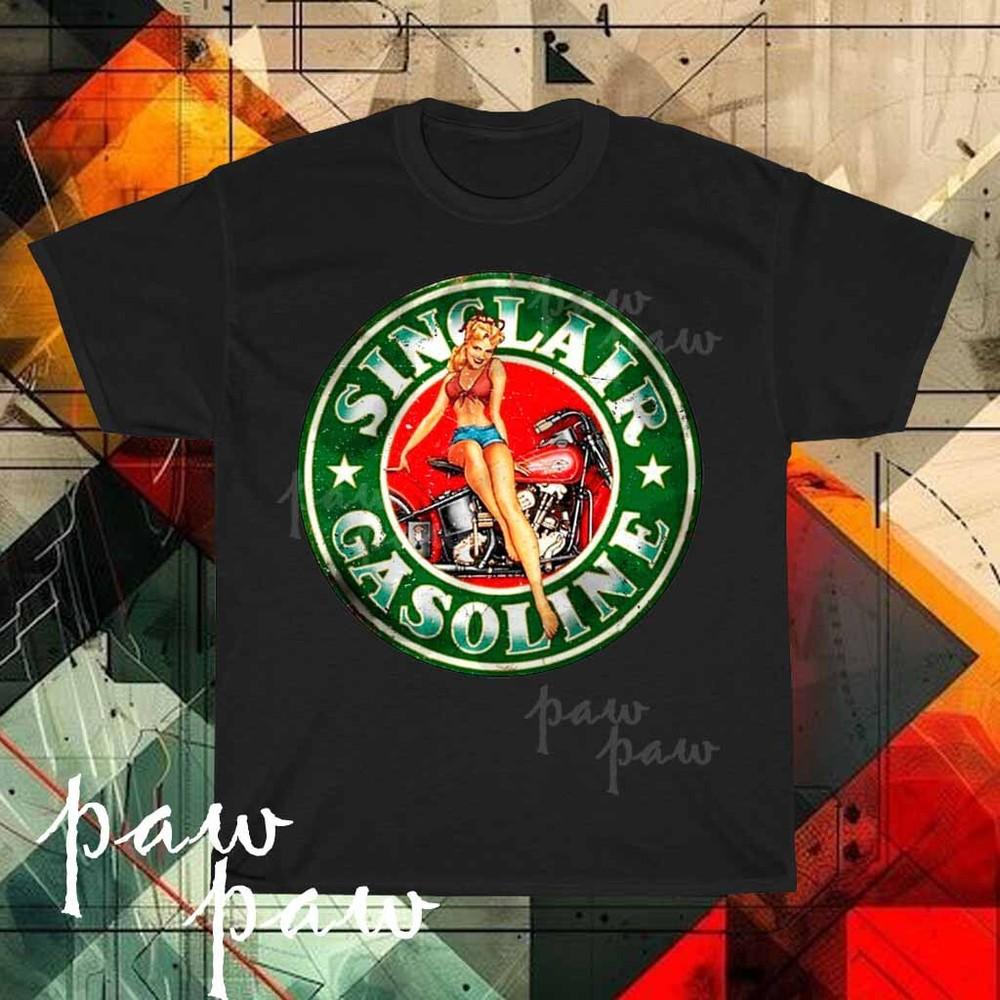 Neues Sinclair Dino Gasoline Schild Logo Herren T-Shirt lustig Größe S bis 5XL