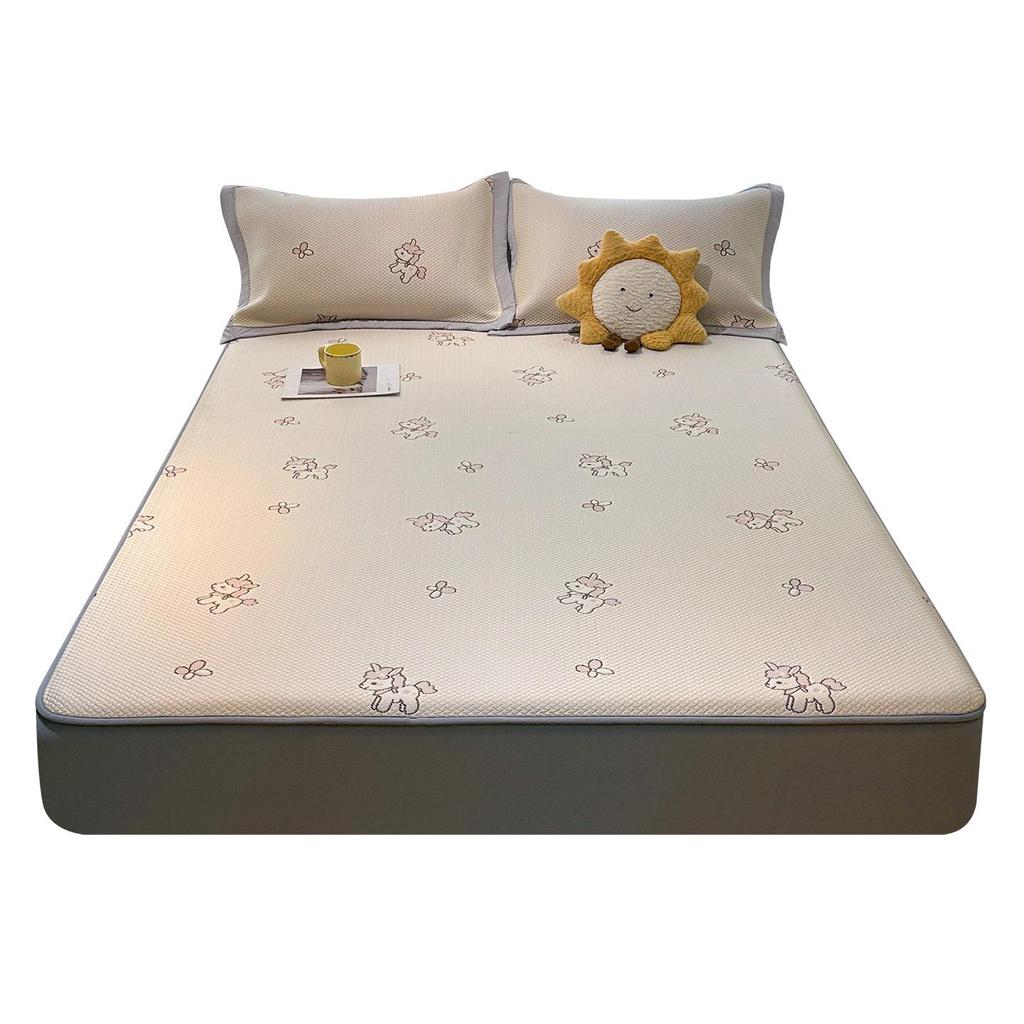 A-Class Mother & Baby Ice Silk Cooling Mat Set – Machine Washable Jacquard 4-Piece Set
